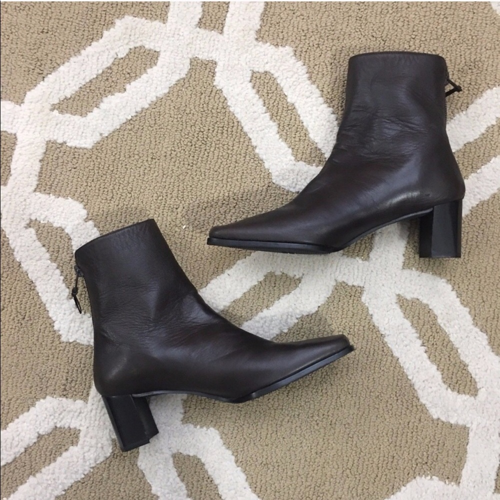 Stuart Weitzman Brown Square Toe Boots